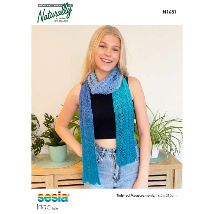 Waves Summer Scarf Knitting Pattern (N1681)-Needlecraft Patterns-Wentworth Distributors-Printed Pattern – Posted-Wild & Woolly Yarns