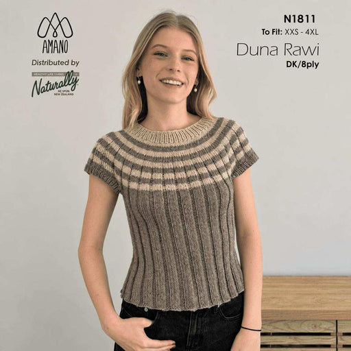 Wide Rib Short Cap Sleeve Sweater Knitting Pattern (N1811)-Needlecraft Patterns-Wentworth Distributors-Printed Pattern – Posted-Wild & Woolly Yarns