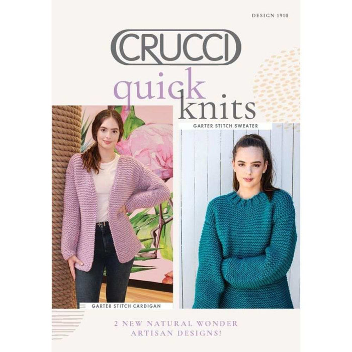 Women's Sweater and Cardigan Knitting Pattern (CRU1910)-Needlecraft Patterns-Crucci-Printed Pattern – Posted-Wild & Woolly Yarns