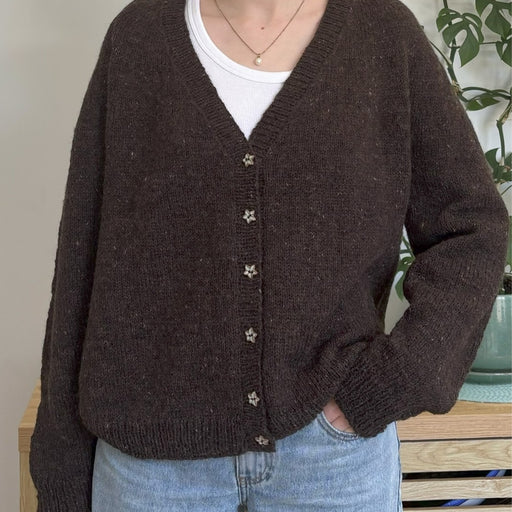 Women’s Tweed V-Neck Cardigan Knitting Pattern (N1785)-Needlecraft Patterns-Wentworth Distributors-Printed-Wild & Woolly Yarns