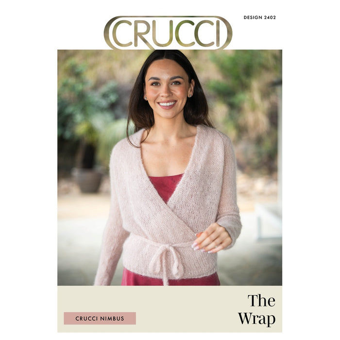 Wrap Cardigan Knitting Pattern (CRU2402)-Needlecraft Patterns-Crucci-Printed-Wild & Woolly Yarns