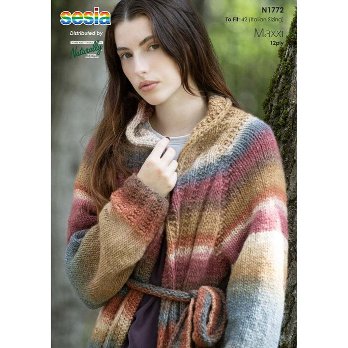 Wraparound Cardigan Knitting Pattern (N1772)-Needlecraft Patterns-Wentworth Distributors-Printed Pattern – Posted-Wild & Woolly Yarns