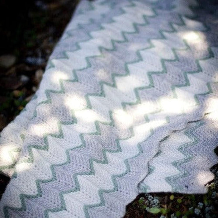 Zig Zag Stripe Baby Blanket Knitting Pattern - 8Ply (BC10)-Needlecraft Patterns-Lisa F Design-Wild & Woolly Yarns