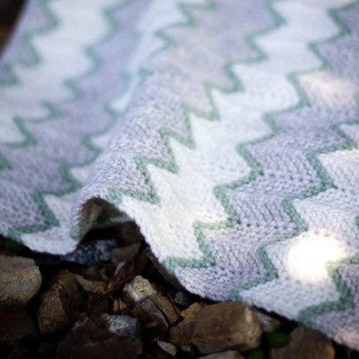 Zig Zag Stripe Baby Blanket Knitting Pattern - 8Ply (BC10)-Needlecraft Patterns-Lisa F Design-Wild & Woolly Yarns
