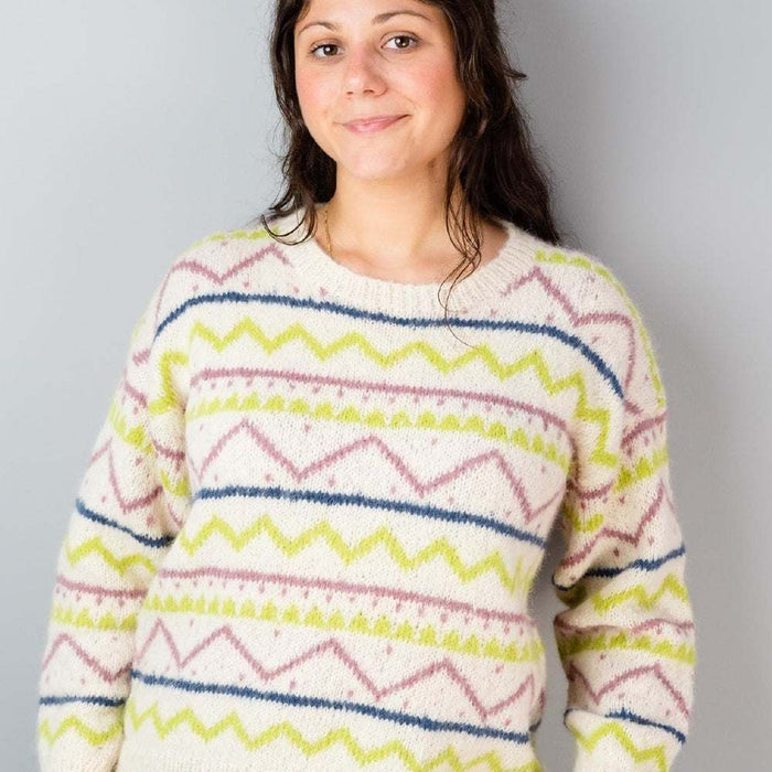 Zig Zag Sweater Knitting Pattern – AP3305-Needlecraft Patterns-Alpaca Yarns-Printed Pattern – Posted-Wild & Woolly Yarns