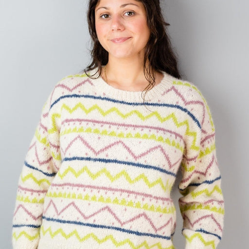 Zig Zag Sweater Knitting Pattern – AP3305-Needlecraft Patterns-Alpaca Yarns-Printed-Wild & Woolly Yarns