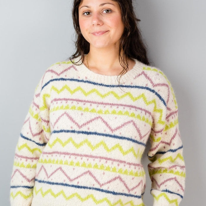 Zig Zag Sweater Knitting Pattern – AP3305-Needlecraft Patterns-Alpaca Yarns-Printed-Wild & Woolly Yarns