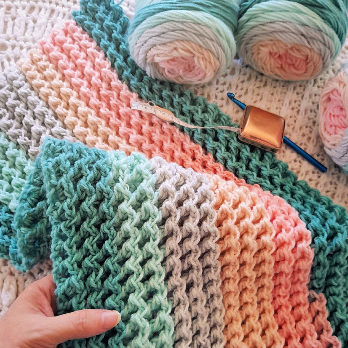 Zigzag Waffle Blanket Crochet Pattern (HDP196)-Needlecraft Patterns-HD Publishing-Wild & Woolly Yarns