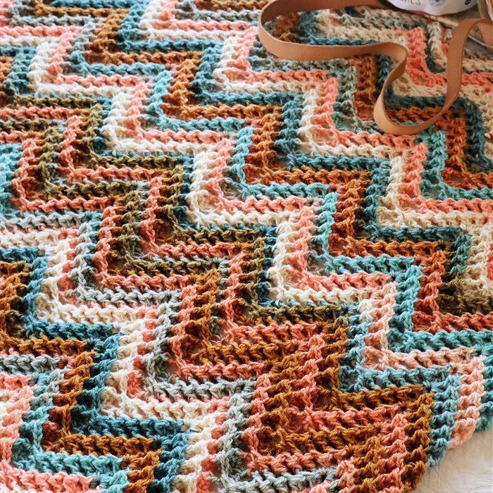 Zigzag Waffle Chevron Blanket Crochet Pattern (HDP210)-Needlecraft Patterns-HD Publishing-Wild & Woolly Yarns