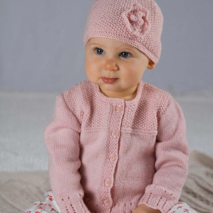 Abigail Cardi & Hat Knitting Pattern - 4Ply (BC39)-Pattern-Wild and Woolly Yarns