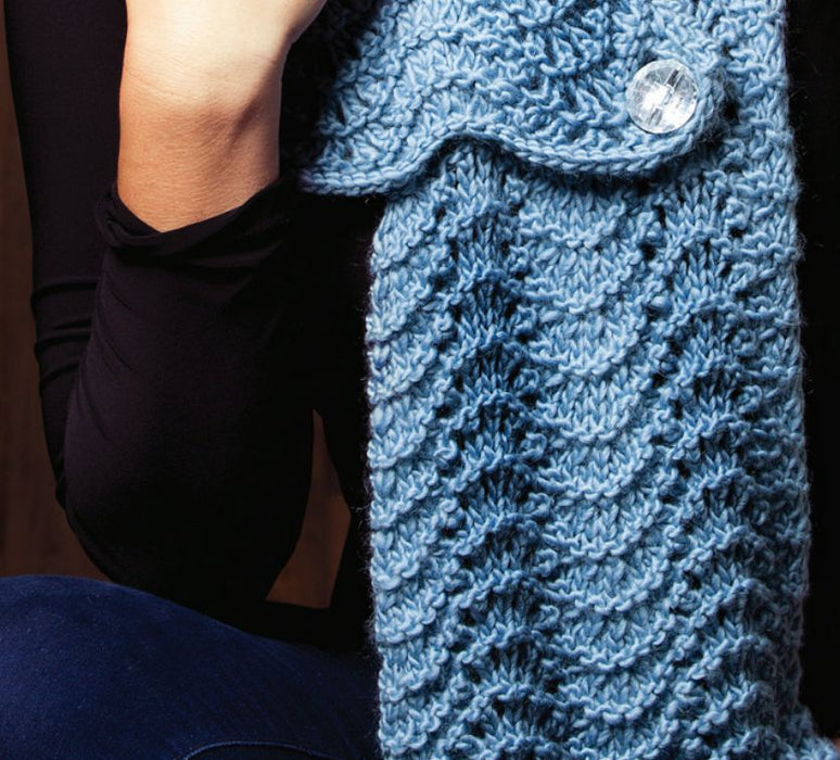 Adorable Fan Stitch Scarf Knitting Pattern (AE - 8006)-Pattern-Wild and Woolly Yarns