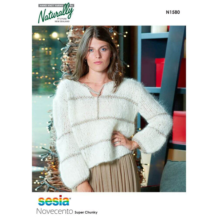 Adult Chunky Sweater Knitting Pattern (N1580)-Pattern-Wild and Woolly Yarns