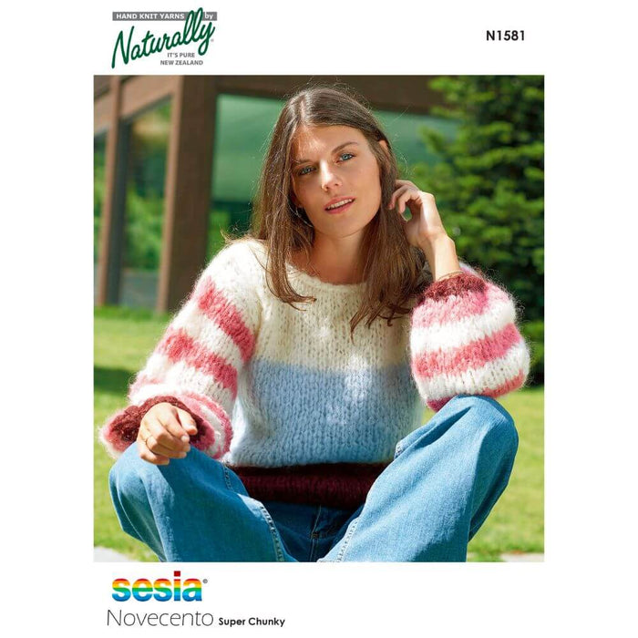 Adult Chunky Sweater Knitting Pattern (N1581)-Pattern-Wild and Woolly Yarns