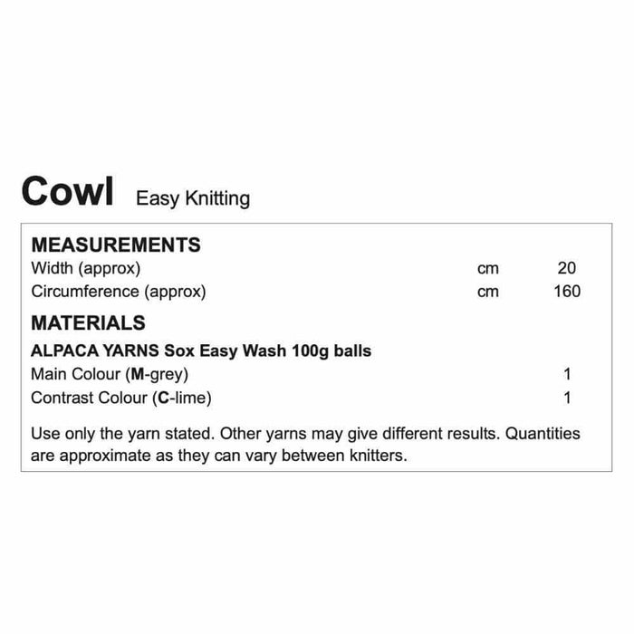 Alpaca Yarns Cowl Knitting Pattern (AP1307)-Pattern-Wild and Woolly Yarns
