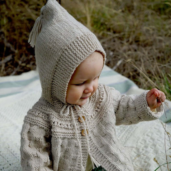 Knitted sales hooded jacket