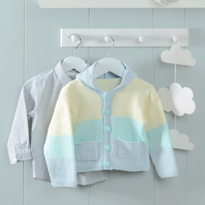 Babies Hooded Jacket Knitting Pattern (P1324)