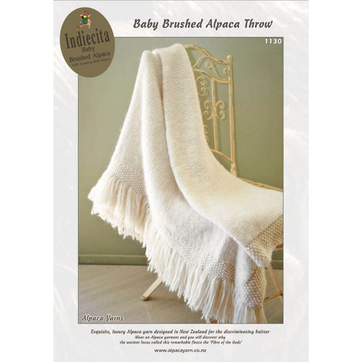 Baby Brushed Alpaca Throw Knitting Pattern (1130)-Pattern-Wild and Woolly Yarns