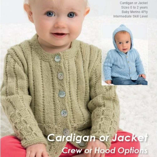 Baby Cardigan & Hooded Jacket Knitting Pattern (CRU1423)-Pattern-Wild and Woolly Yarns