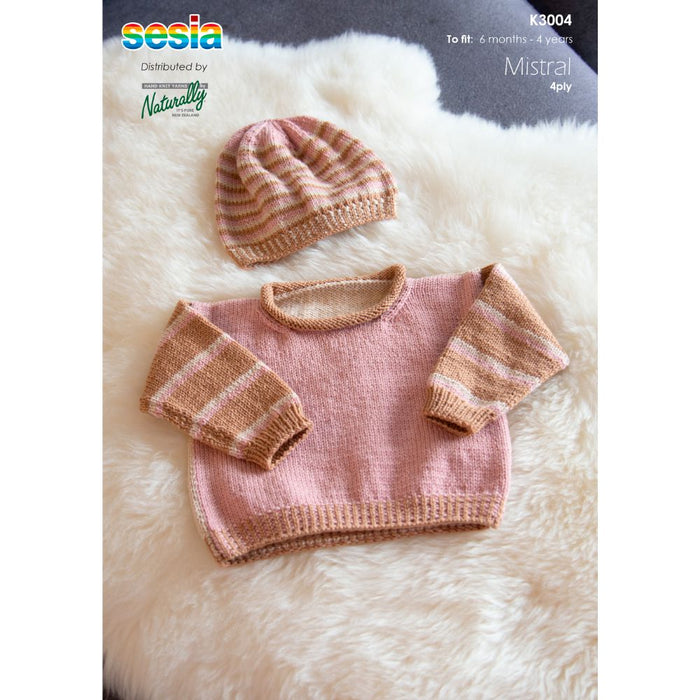 Baby Chino Jumper Knitting Pattern (K3004)-Pattern-Wild and Woolly Yarns