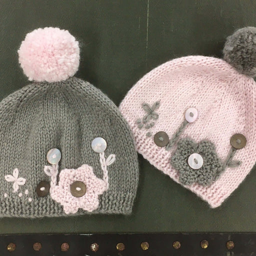 Baby Daisy Hat Knitting Pattern - 8Ply (BC50)-Pattern-Wild and Woolly Yarns
