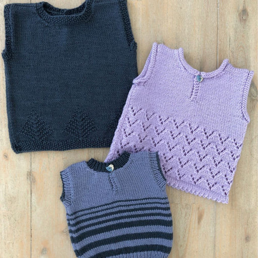 Baby Singlets - Simple, Lacy or Textured Knitting Pattern (K3009)-Pattern-Wild and Woolly Yarns