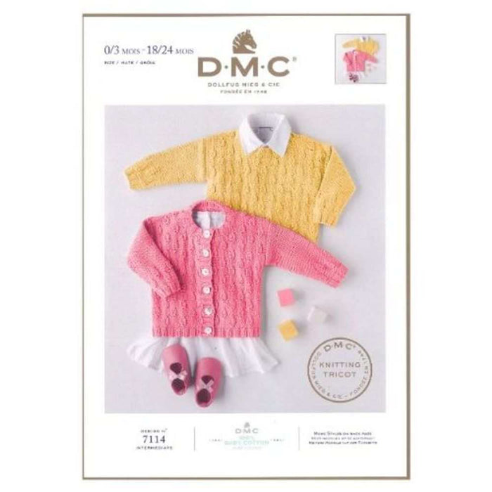 Baby Sweater & Cardigan Knitting Pattern (7114)-Pattern-Wild and Woolly Yarns