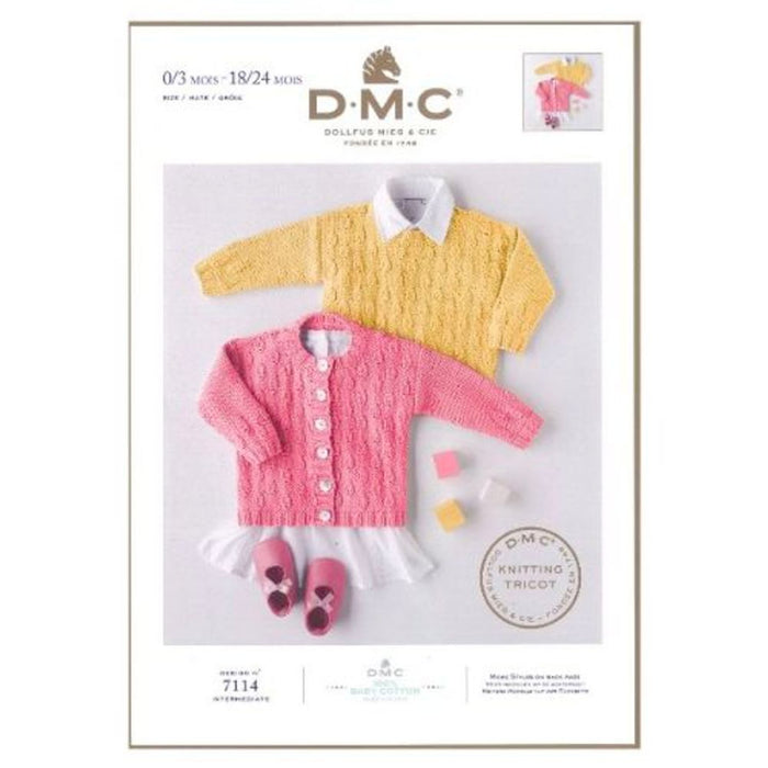 Baby Sweater & Cardigan Knitting Pattern (7114)-Pattern-Wild and Woolly Yarns