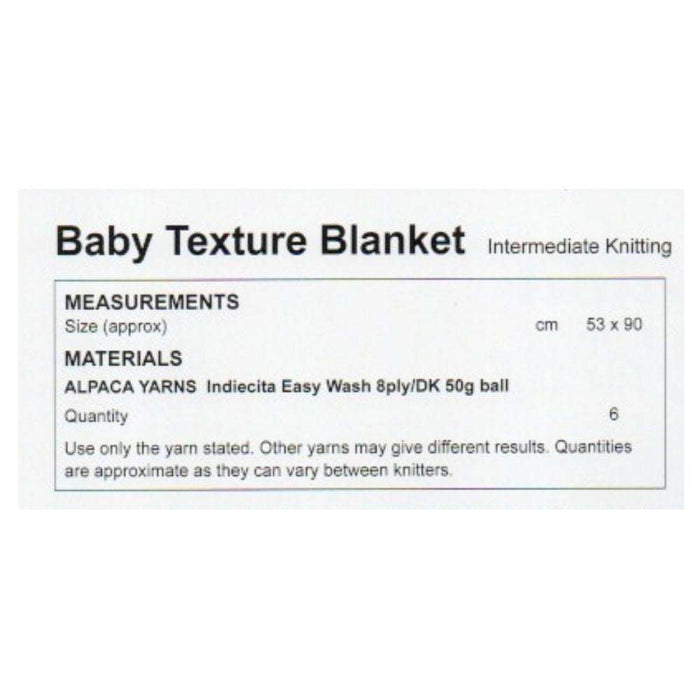 Baby Texture Blanket Knitting Pattern (AP1553)-Pattern-Wild and Woolly Yarns