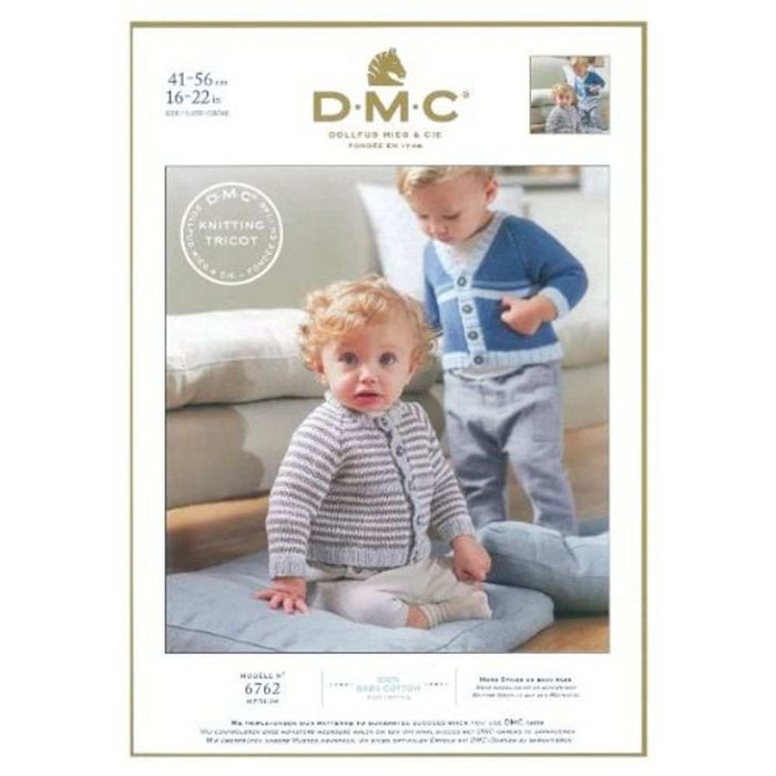 Baby's Striped Cardigan Knitting Pattern (6762)-Pattern-Wild and Woolly Yarns