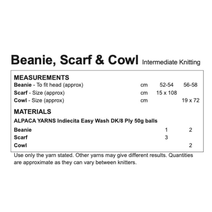 Beanie, Scarf & Cowl Knitting Pattern (AP1562)-Pattern-Wild and Woolly Yarns