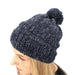 Beanie & slouch hat knitting pattern N1743 in Moro 12ply with pom-pom.