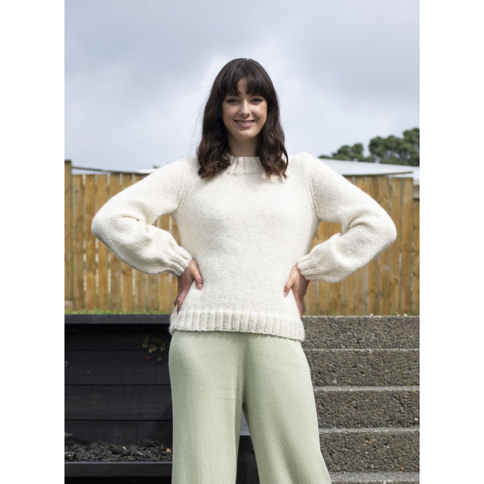 Bell Sleeve Sweater Knitting Pattern (N1539)-Pattern-Wild and Woolly Yarns