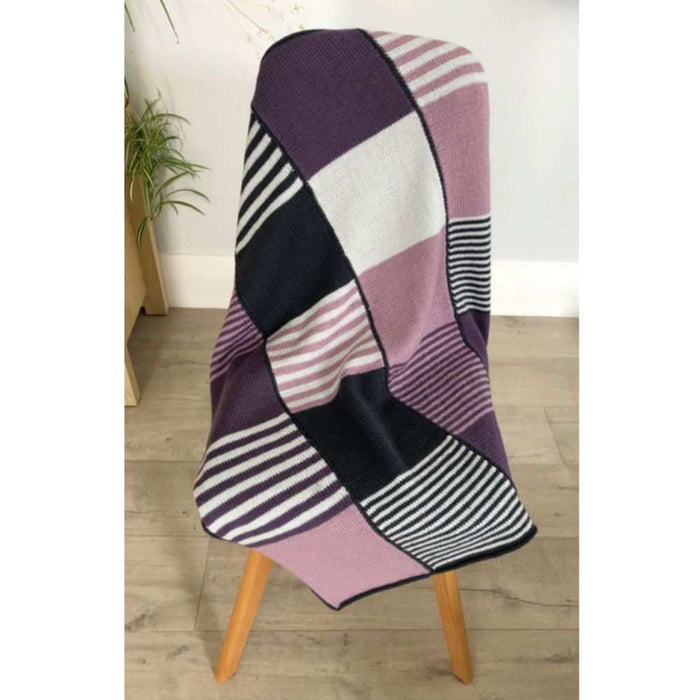 Blocks and Stripes Baby Blanket Knitting Pattern (K3019)-Pattern-Wild and Woolly Yarns