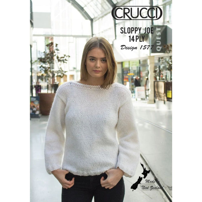 Boat neck sweater knitting pattern for 14 ply yarns, sizes S to XL.