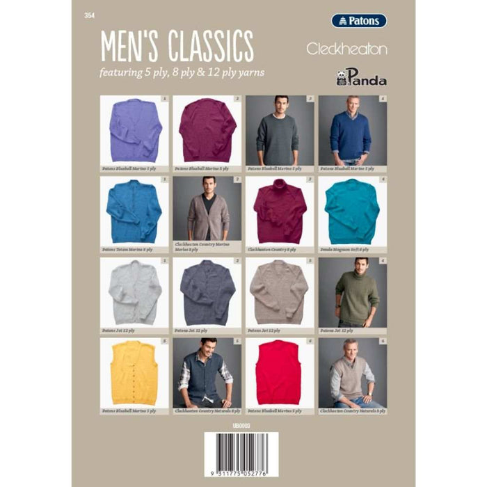 Mens Classic Knits Pattern Book (354)-Pattern Book-Wild and Woolly Yarns