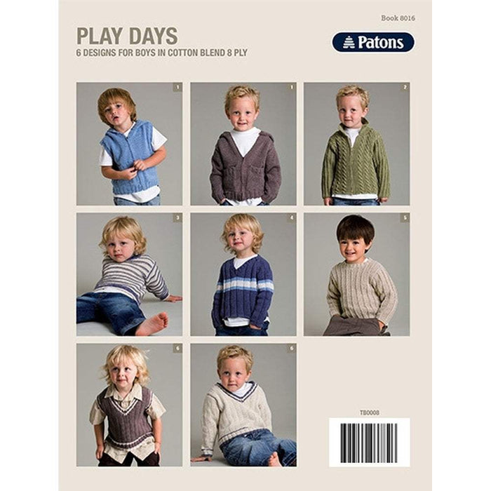 Patons Play Days Knitting Pattern Book 8016-Pattern Book-The Australian Yarn Co-Wild & Woolly Yarns
