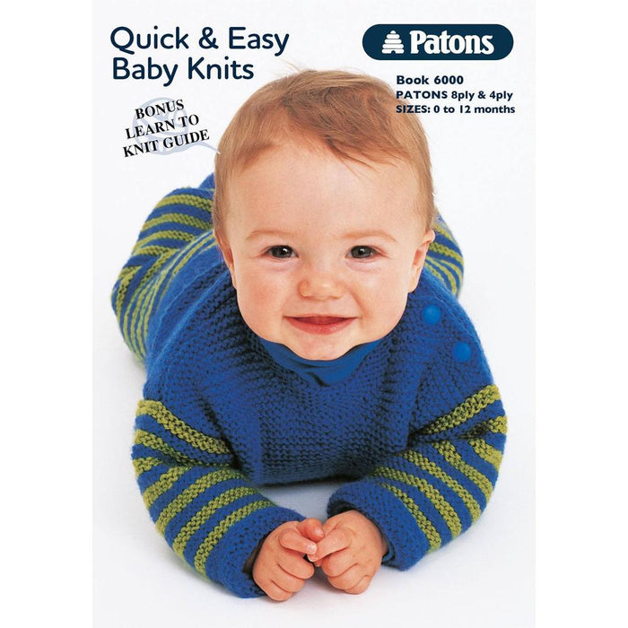Patons Quick & Easy Baby Knits Pattern Book 6000-Pattern Book-The Australian Yarn Co-Wild & Woolly Yarns