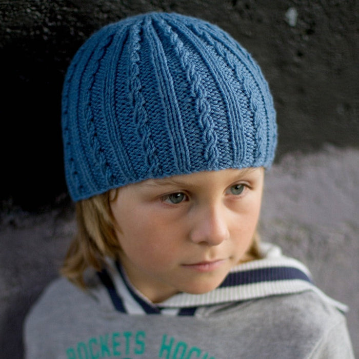 Boy Sebastian Beanie Knitting Pattern - 8Ply (LC21)-Pattern-Wild and Woolly Yarns