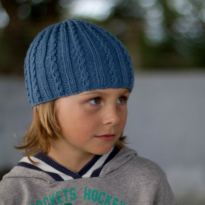 Boy Sebastian Beanie Knitting Pattern - 8Ply (LC21)-Pattern-Wild and Woolly Yarns