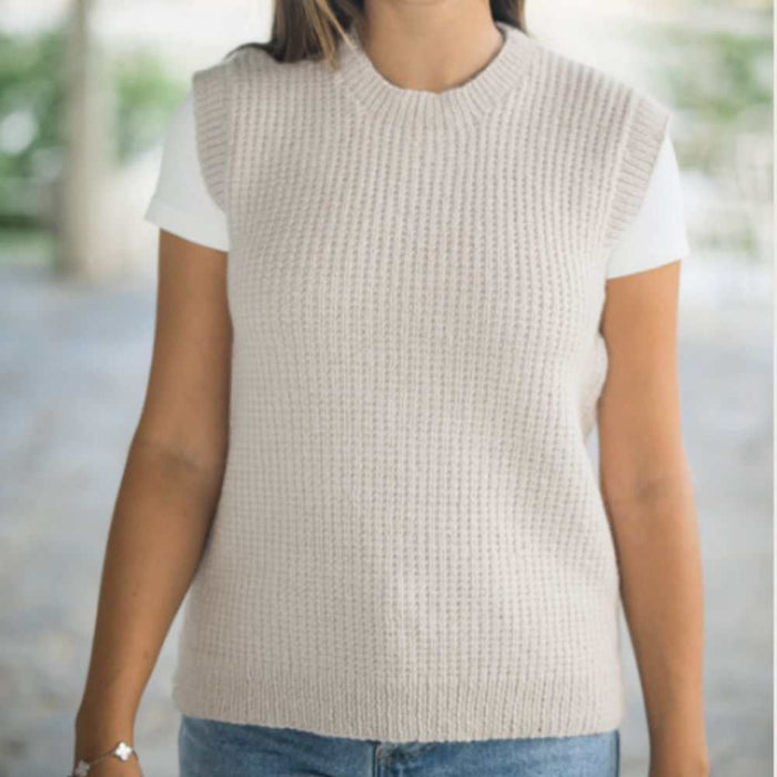 Broken Rib Vest Knitting Pattern (CRU2306)-Pattern-Wild and Woolly Yarns