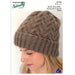 Cabled Beanie Knitting Pattern N1764 in New Zealand Possum Fusion DK/8ply, featuring classic cable design and fold-over brim.