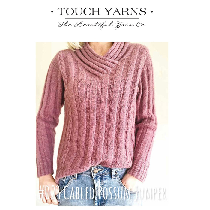 Cabled Possum Jumper Knitting Pattern #023-Pattern-Wild and Woolly Yarns
