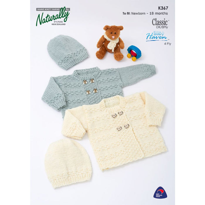 Cardigan & Hat Knitting Pattern (K367)-Pattern-Wild and Woolly Yarns