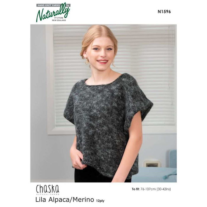 Chaska Lila Alpaca/Merino Oversized Vest Knitting Pattern (N1596)-Pattern-Wild and Woolly Yarns