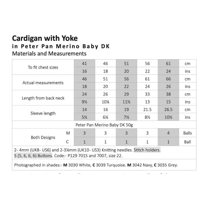 Childrens Cardigan with Yoke Knitting Pattern (P1218)-Pattern-Wild and Woolly Yarns