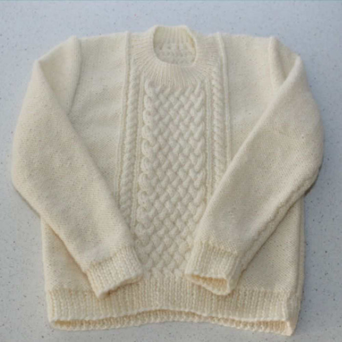 Child's Cabled Sweater Knitting Pattern (CRU2005)-Pattern-Wild and Woolly Yarns
