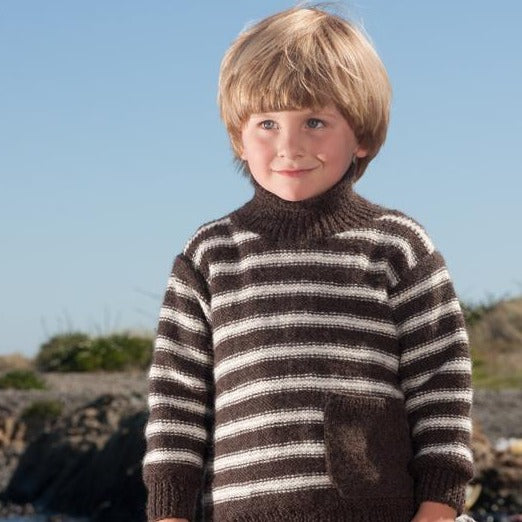 Chocolate Ripple Sweater Knitting Pattern - 8Ply (LF21)-Pattern-Wild and Woolly Yarns