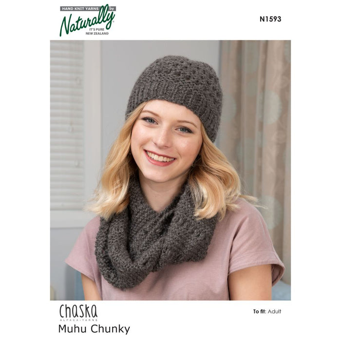 Chunky Women Hat & Loop Knitting Pattern (N1593)-Pattern-Wild and Woolly Yarns