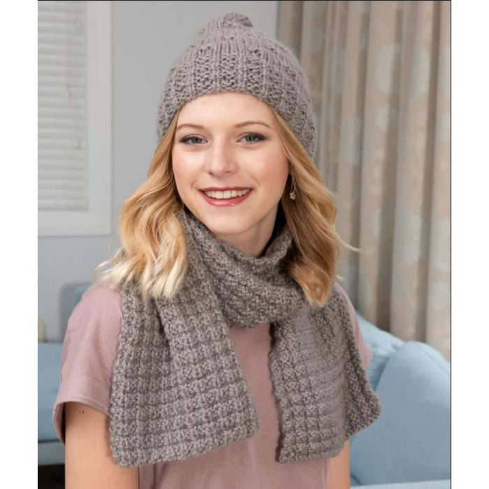 Chunky Women Hat & Scarf Knitting Pattern (N1591)-Pattern-Wild and Woolly Yarns