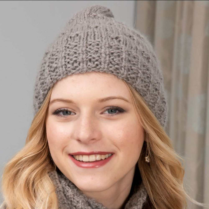 Chunky Women Hat & Scarf Knitting Pattern (N1591)-Pattern-Wild and Woolly Yarns